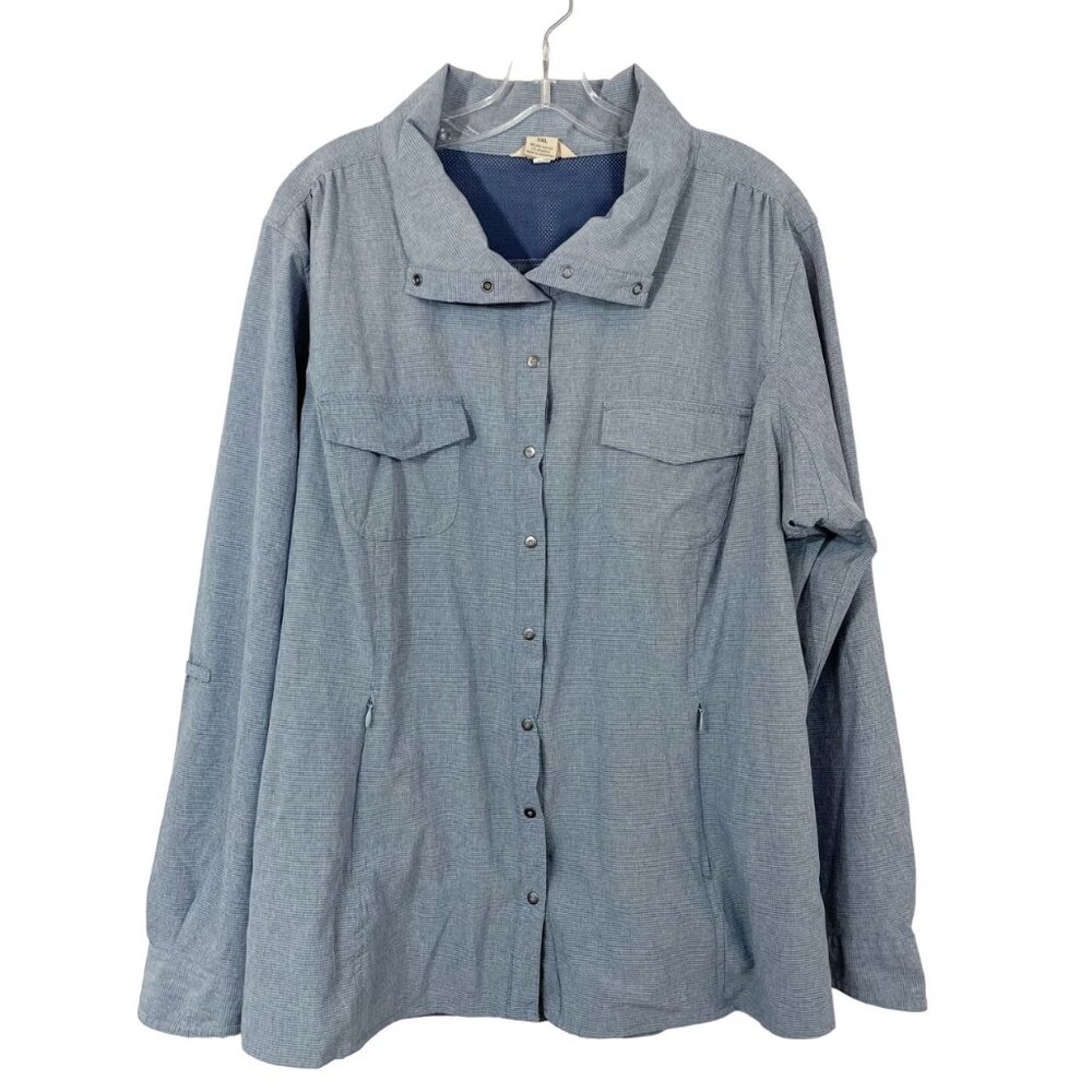 Duluth Trading Women's Sol Survivor Shirt‎ Jacket Sun Protection Blue - Size 2XL